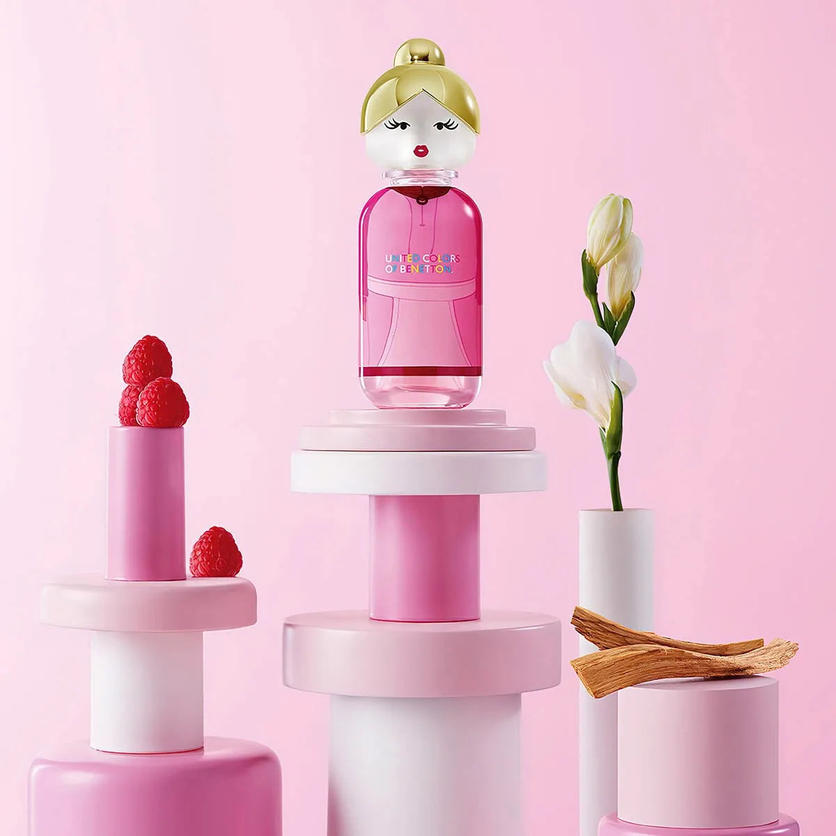Estuche United Colors of Benetton Sisterland Pink Raspberry EDT (W) / 2 Pc SP 80 ml; BL 75 ml - 5 - Privé Perfumes Honduras