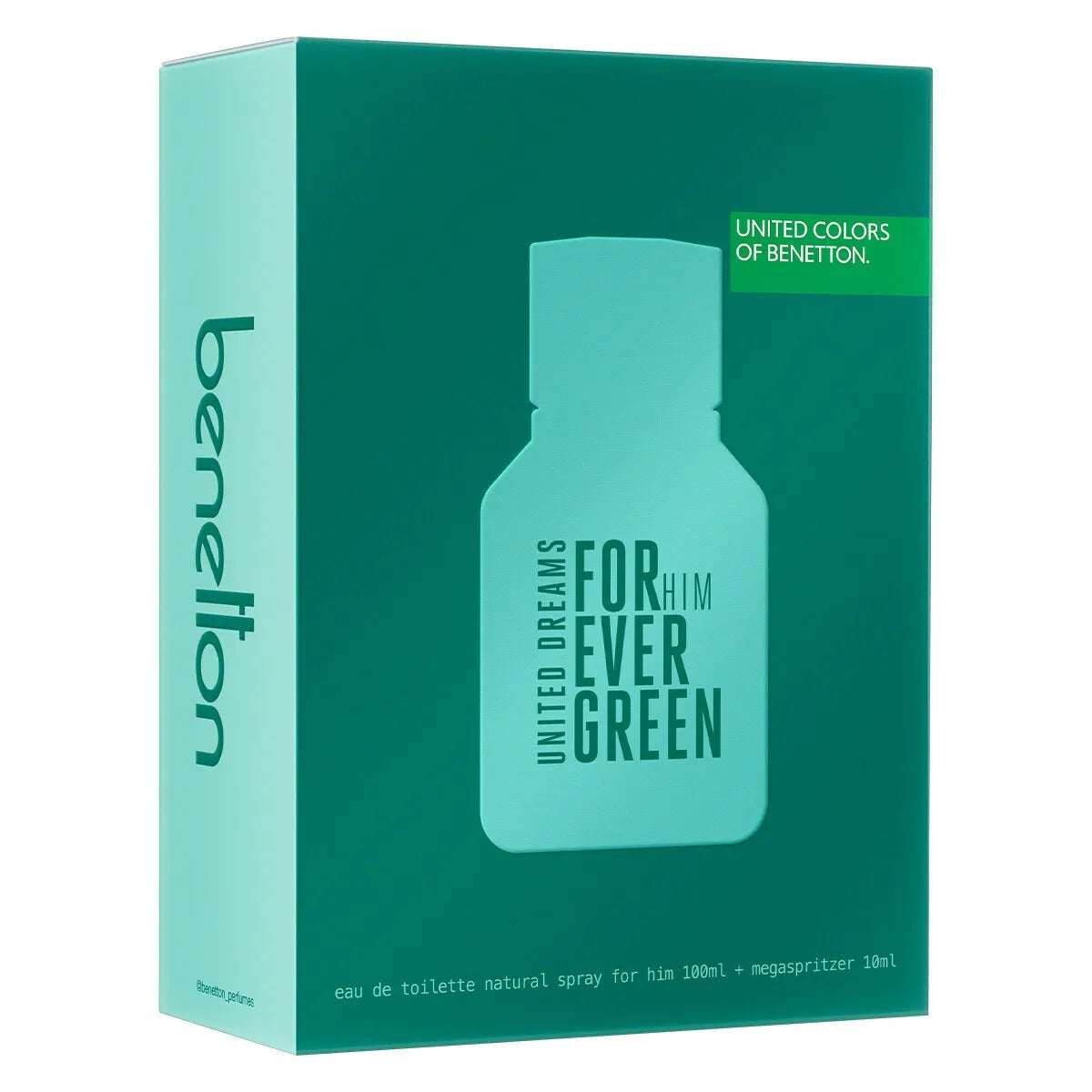 Estuche United Colors of Benetton United Forever Green Him EDT / 2 Pc 100 ml; SP 10 ml - 4 - Privé Perfumes Honduras
