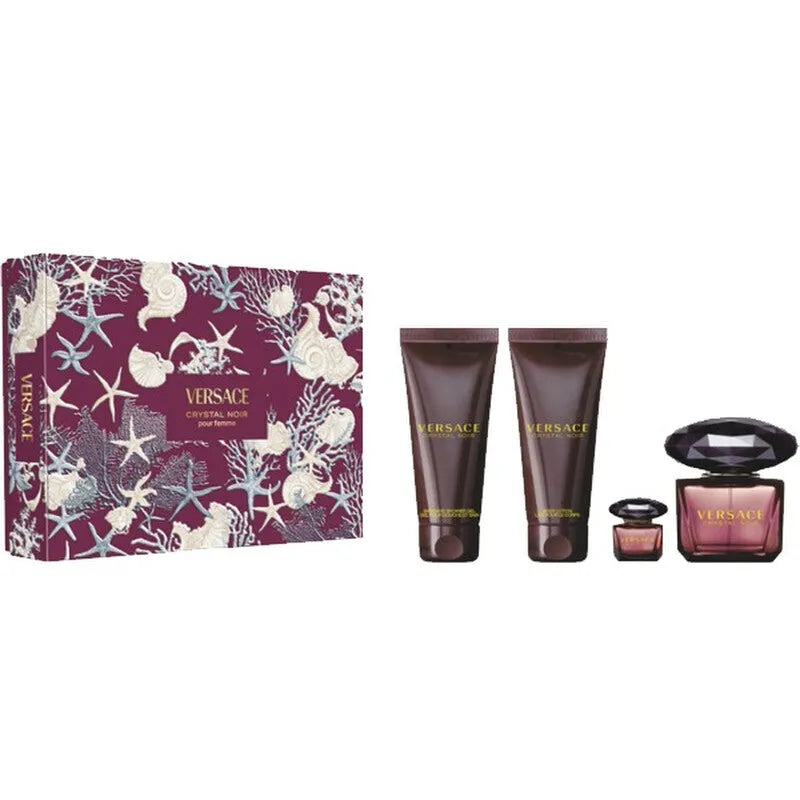 Estuche Versace Crystal Noir EDP (W) / 4 Pc SP 90 ml; BL 100 ml; SG 100 ml; Mini SP 5 ml - 1 - Privé Perfumes Honduras