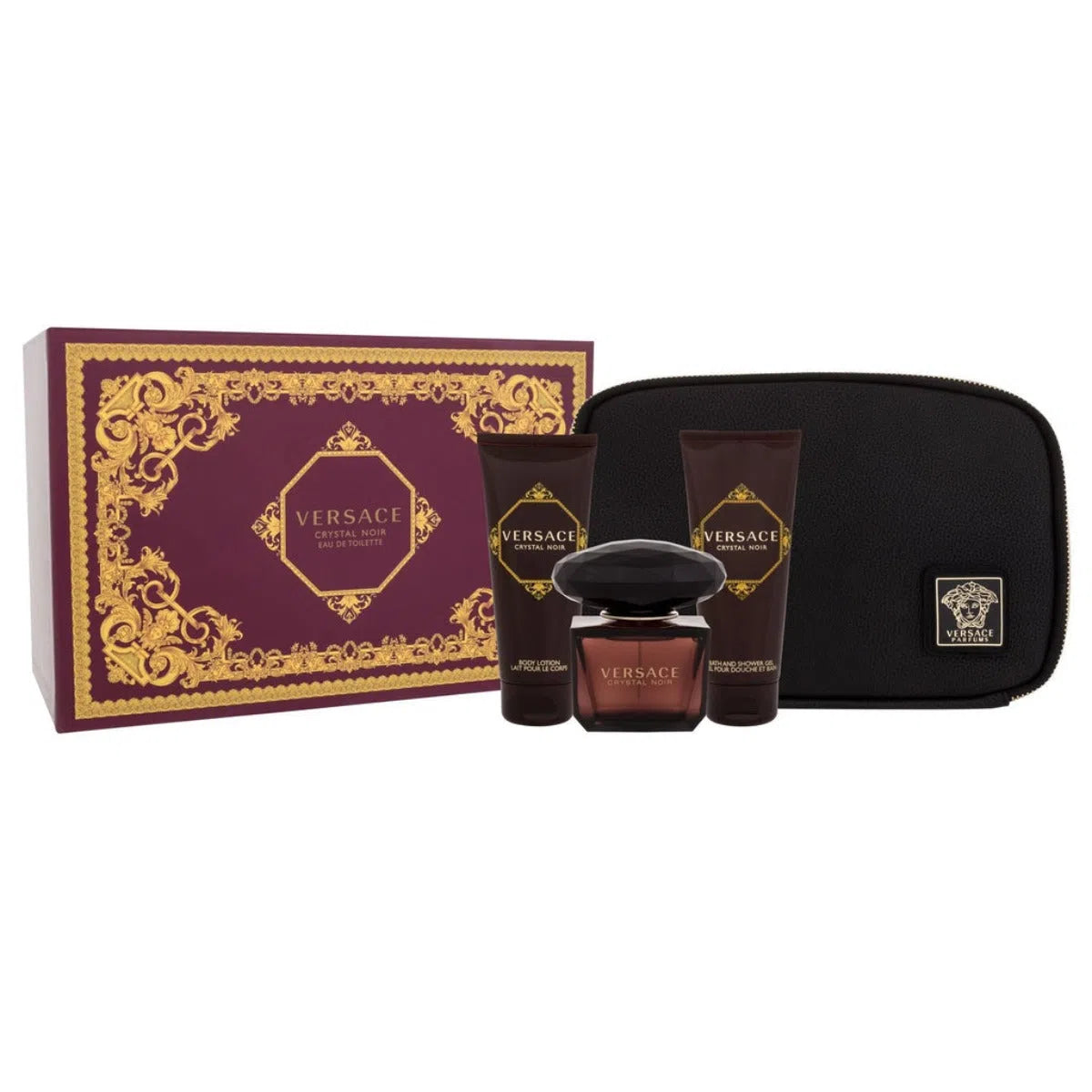 Estuche Versace Crystal Noir EDT (W) / 4 Pc SP 90 ml; BL 100 ml; SG 100 ml; Bag - 1 - Privé Perfumes Honduras