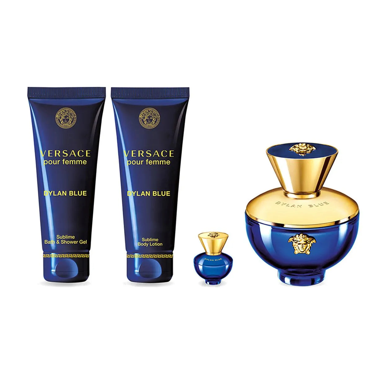 Estuche Versace Dylan Blue Pour Femme EDP (W) / 4 Pc SP 100 ml; BL 100 ml; SG 100 ml; SP 5 ml - 4 - Privé Perfumes Honduras
