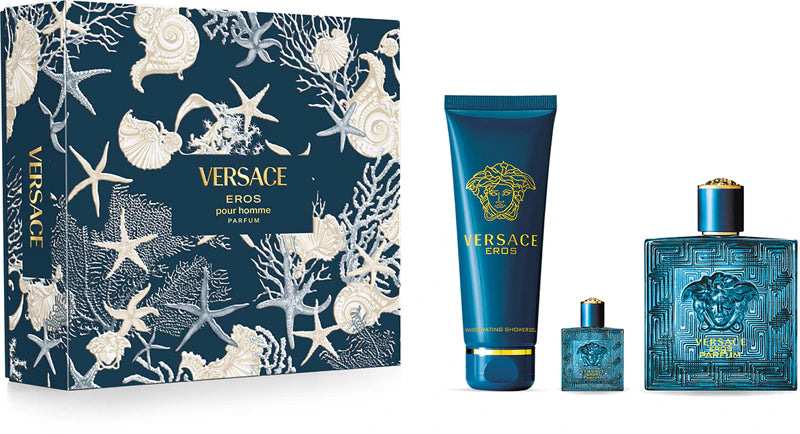 Estuche Versace Eros Parfum (M) / 3 Pc SP 100 ml; Mini SP 5 ml; SG 150 ml - 1 - Privé Perfumes Honduras
