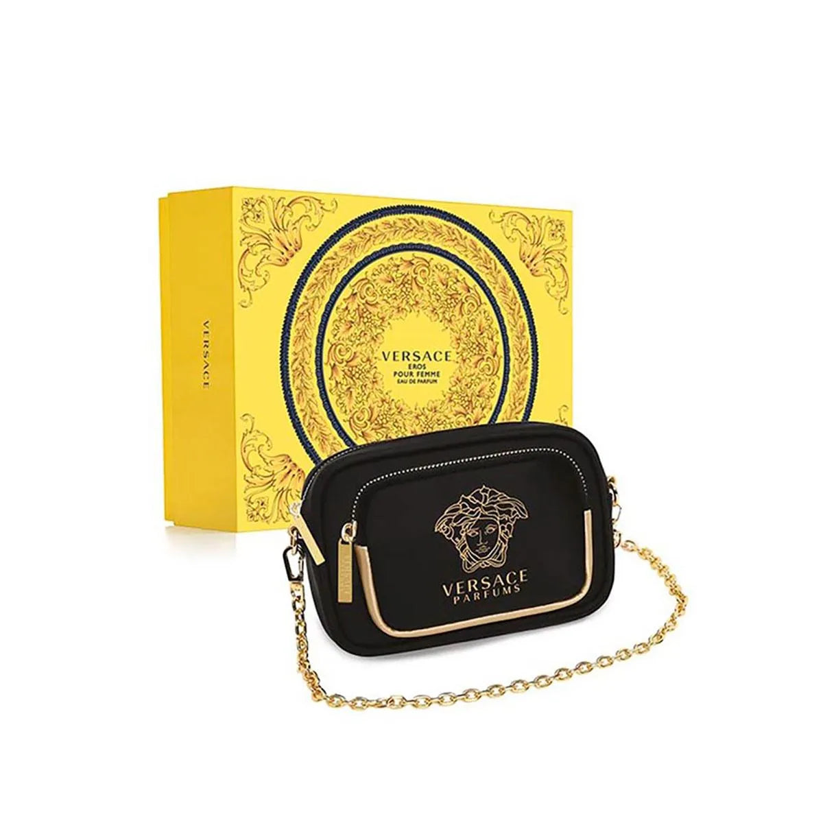 Estuche Versace Eros Pour Femme EDP (W) / 4 Pc SP 100 ml; BL 100 ml; SG 100 ml; Clutch - 4 - Privé Perfumes Honduras