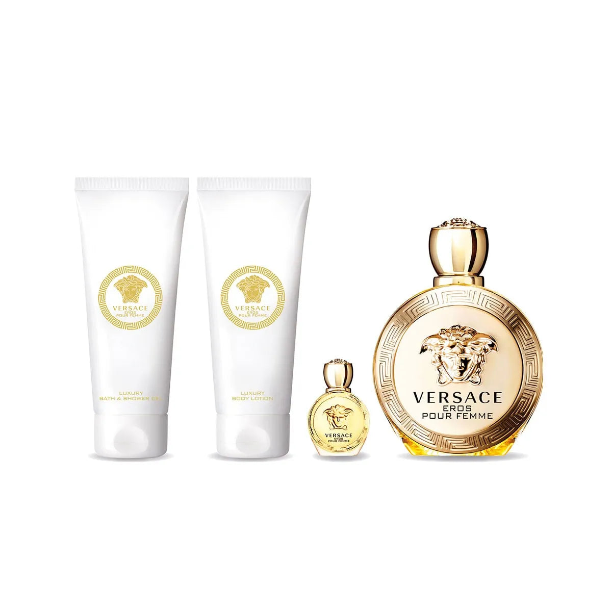 Estuche Versace Eros Pour Femme EDP (W) / 4 Pc SP 100 ml; BL 100 ml; SG 100 ml; SP 5 ml - 3 - Privé Perfumes Honduras