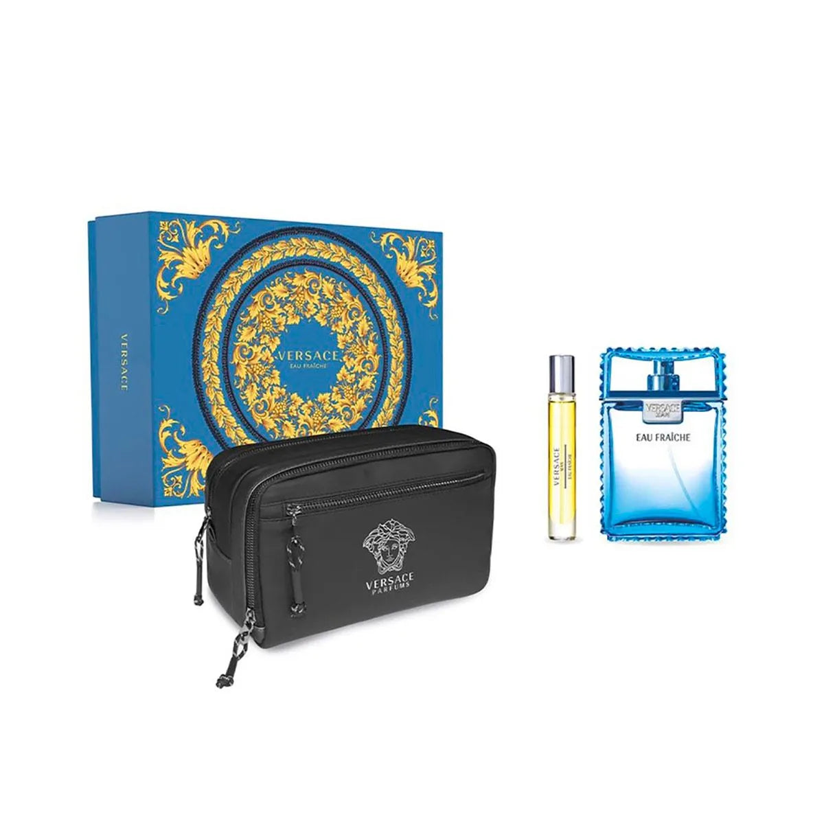 Estuche Versace Man Eau Fraiche EDT (M) / 3 Pc SP 100 ml; SP 10 ml; Pouch - 2 - Privé Perfumes Honduras