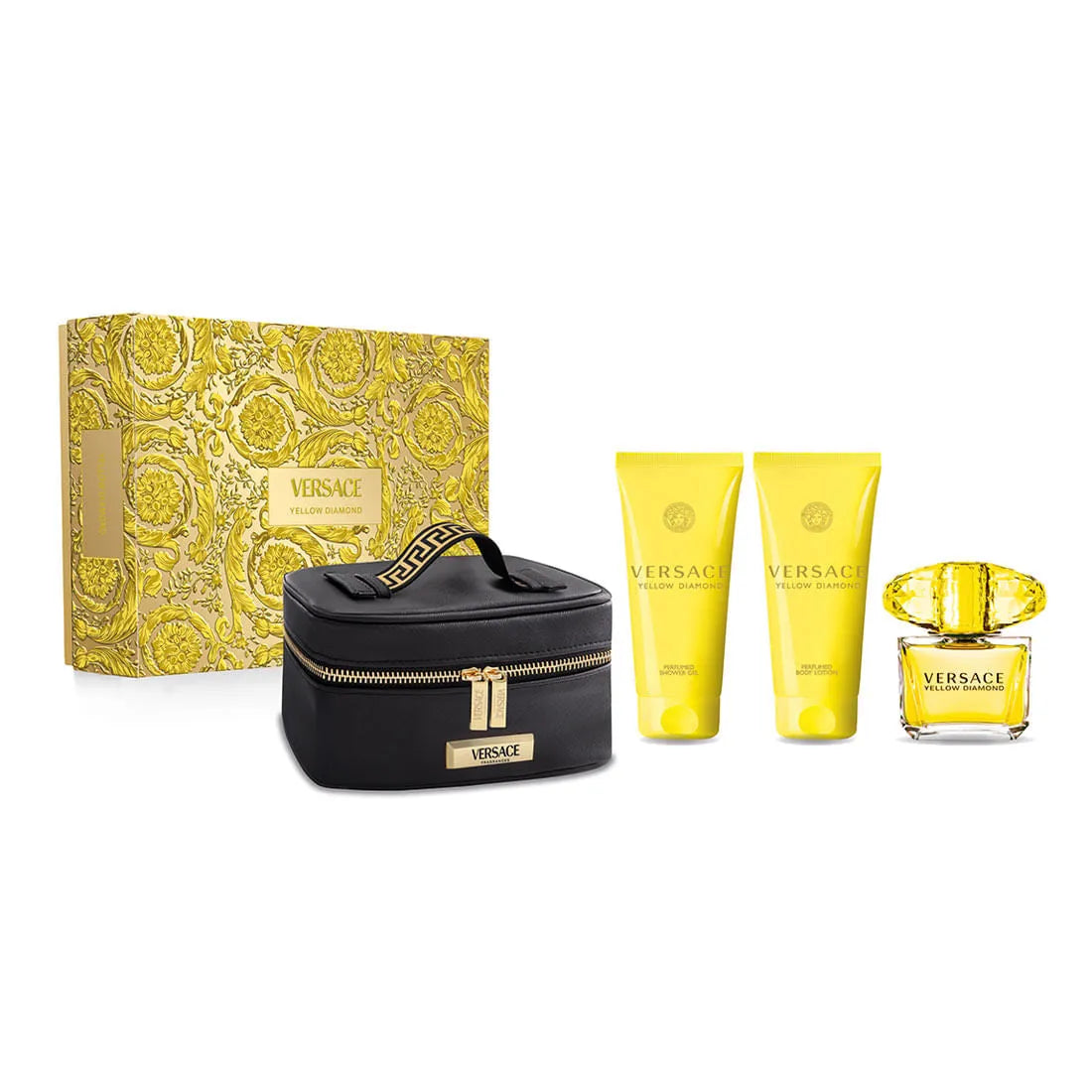 Estuche Versace Yellow Diamond EDT (W) / 4 Pc SP 90 ml; SG 100 ml; BL 100 ml; Bag - 1 - Privé Perfumes Honduras