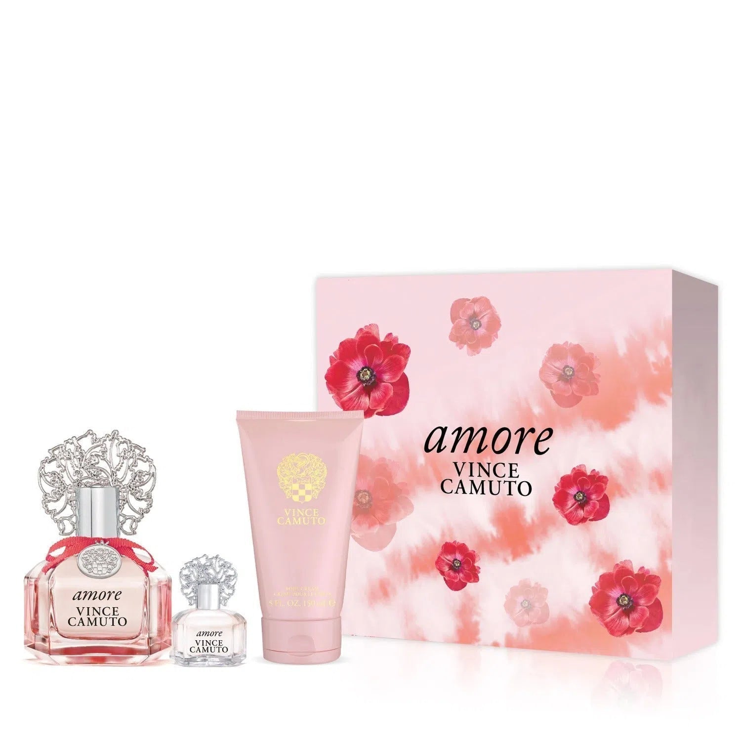 Estuche Vince Camuto Amore EDP (W) / 3 Pc SP 100 ml; BC 150 ml; SP 10 ml - 1 - Privé Perfumes Honduras