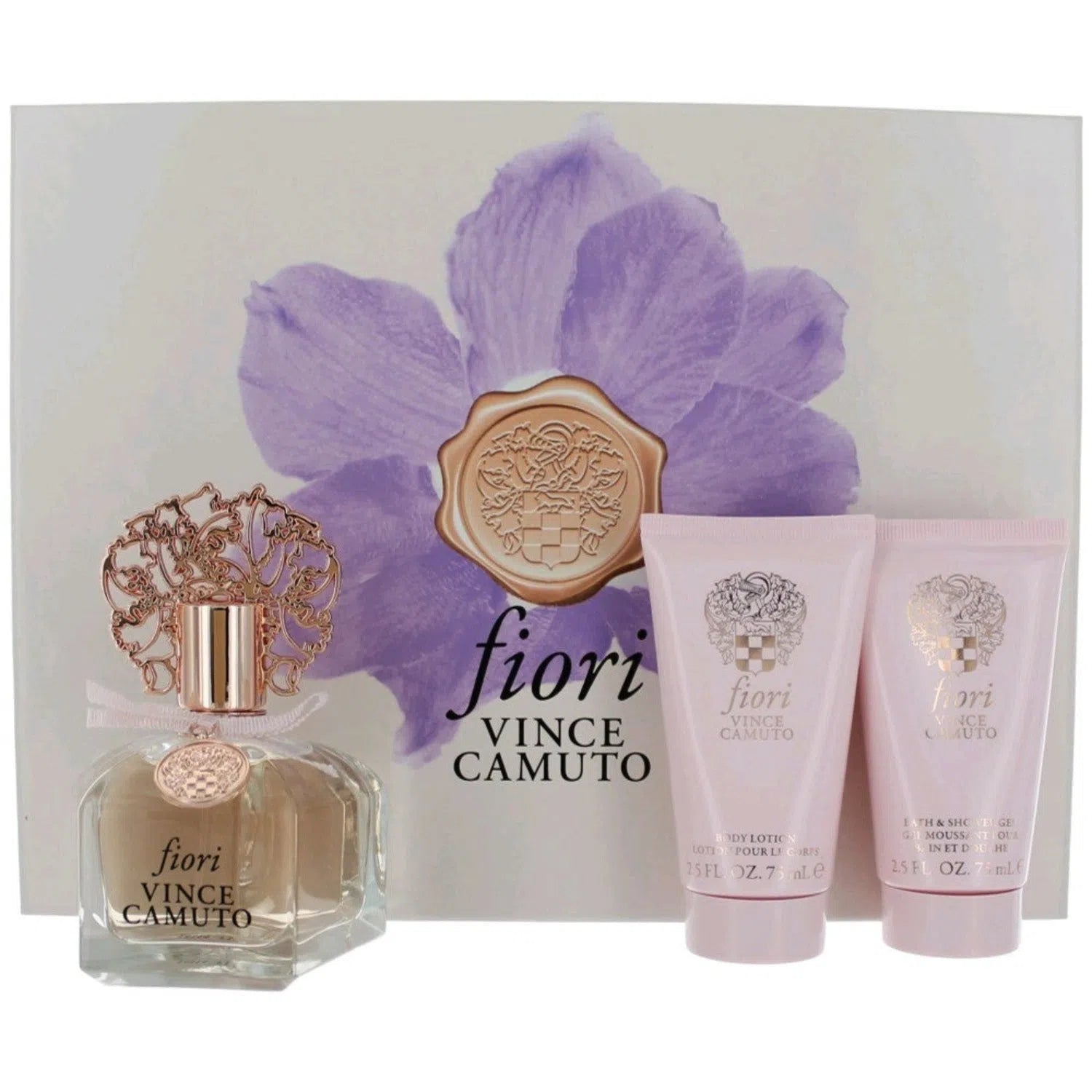 Estuche Vince Camuto Fiori EDP (W) / 3 Pc SP 100 ml; BL 75 ml; SG 75 ml - 608940582640- 1 - Prive Perfumes Honduras