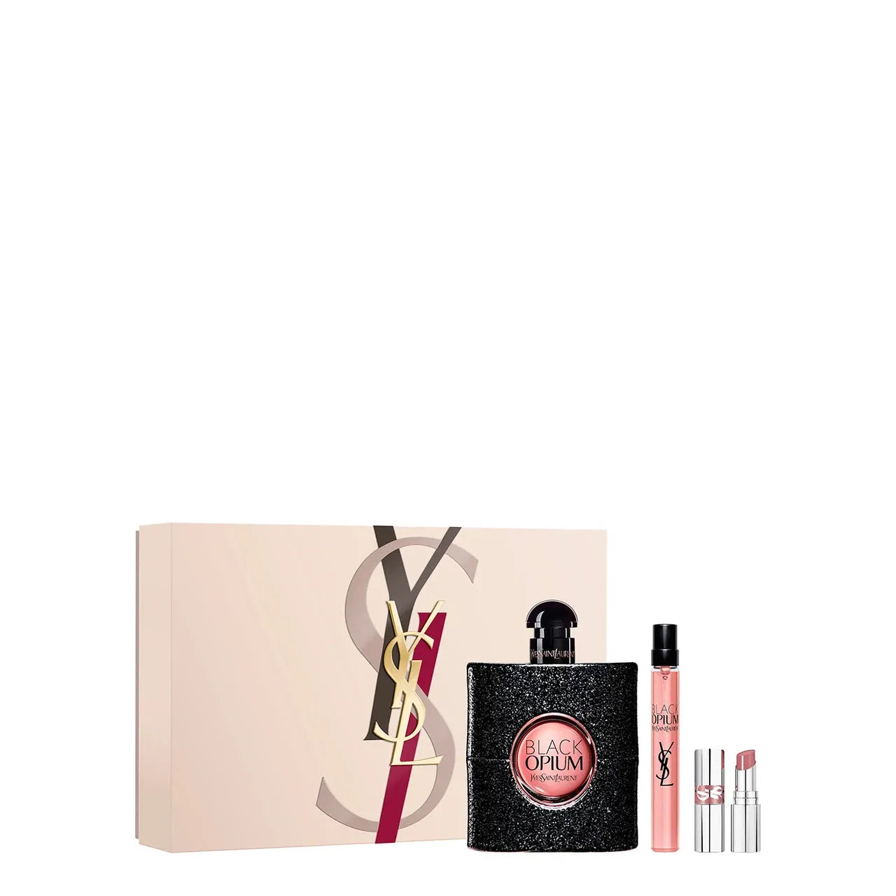 Estuche Yves Saint Laurent Black Opium EDP (W) / 3 Pc SP 90 ml; Mini SP 10 ml; Mini - 1 - Privé Perfumes Honduras