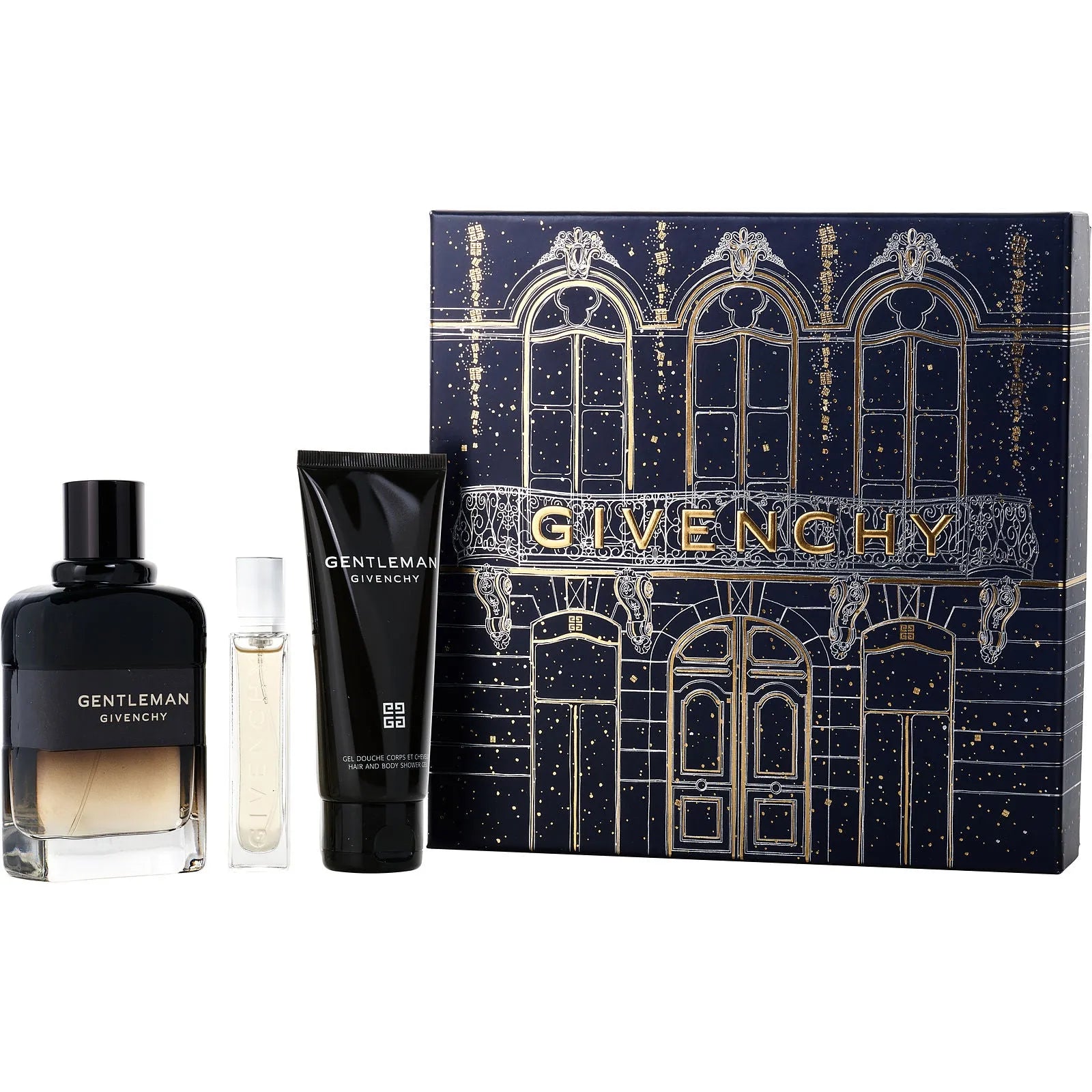 Estuche Givenchy Gentleman Boisee EDP (M) / 3 Pc SP 100 ml; SG 75 ml; SP 12.5 ml - 1 - Privé Perfumes Honduras