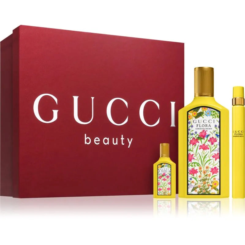 Estuche Gucci Flora Gorgeous Orchid EDP (W) / 3 Pc SP 100 ml; SP 10 ml; SP 5 ml - 1 - Privé Perfumes Honduras