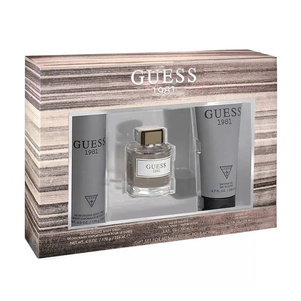 Estuche Guess 1981 EDT (M) / 3 Pc SP 100 ml; SG 200 ml; BS 180 ml - 1 - Privé Perfumes Honduras