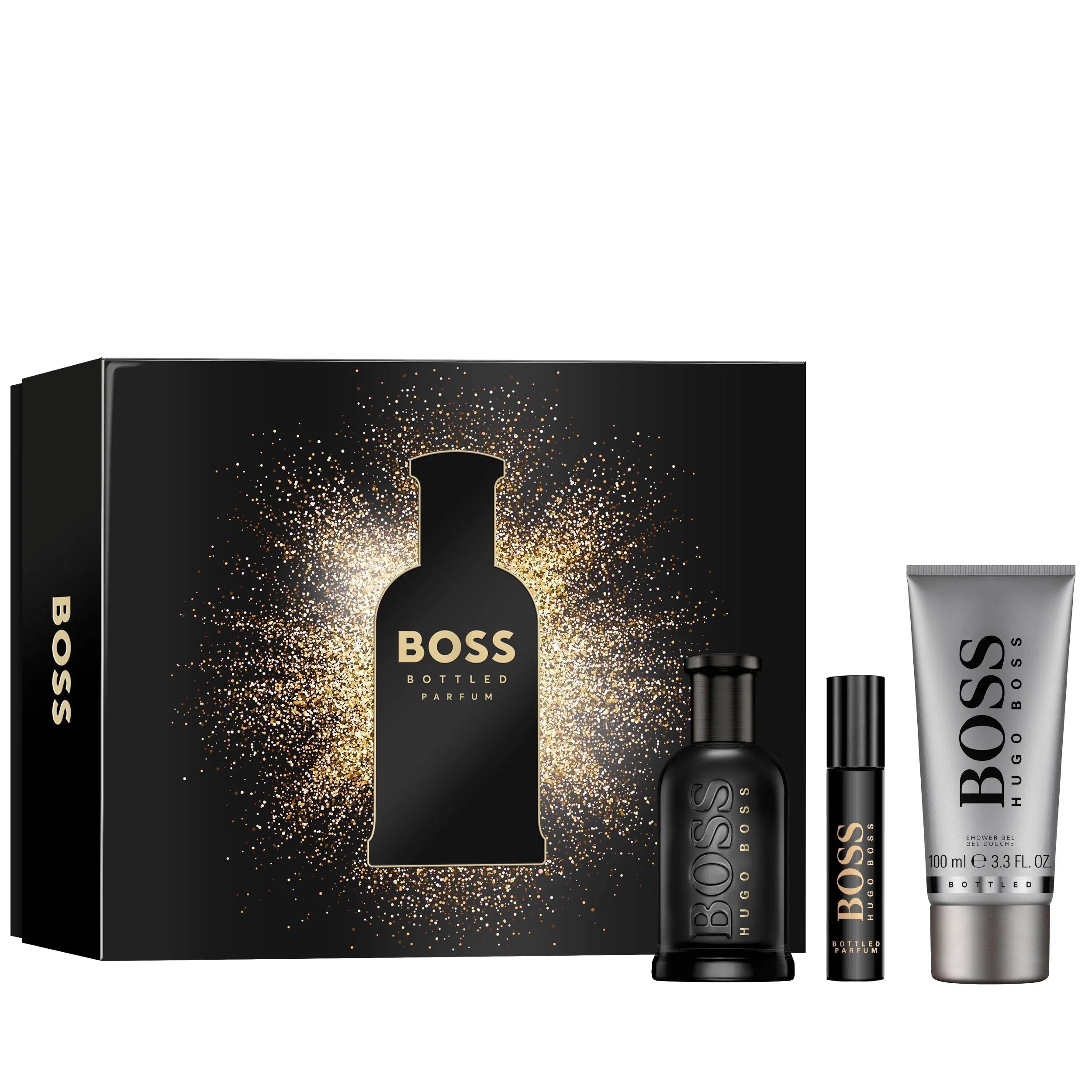 Estuche Hugo Boss Boss Bottled Parfum (M) / 3 Pc SP 100 ml; SG 75 ml; SP 10 ml - 1 - Privé Perfumes Honduras