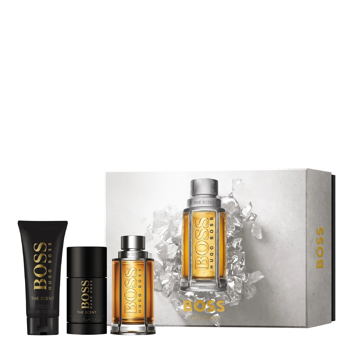 Estuche Hugo Boss Boss The Scent EDT (M) / 3 Pc SP 100 ml; SG 100 ml; DEO - 1 - Privé Perfumes Honduras