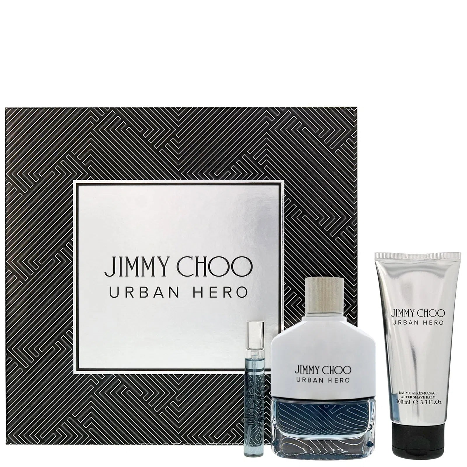 Estuche Jimmy Choo Urban Hero EDP (M) / 3 Pc SP 100 ml; AS 100 ml; SP 7.5 ml - 1 - Privé Perfumes Honduras