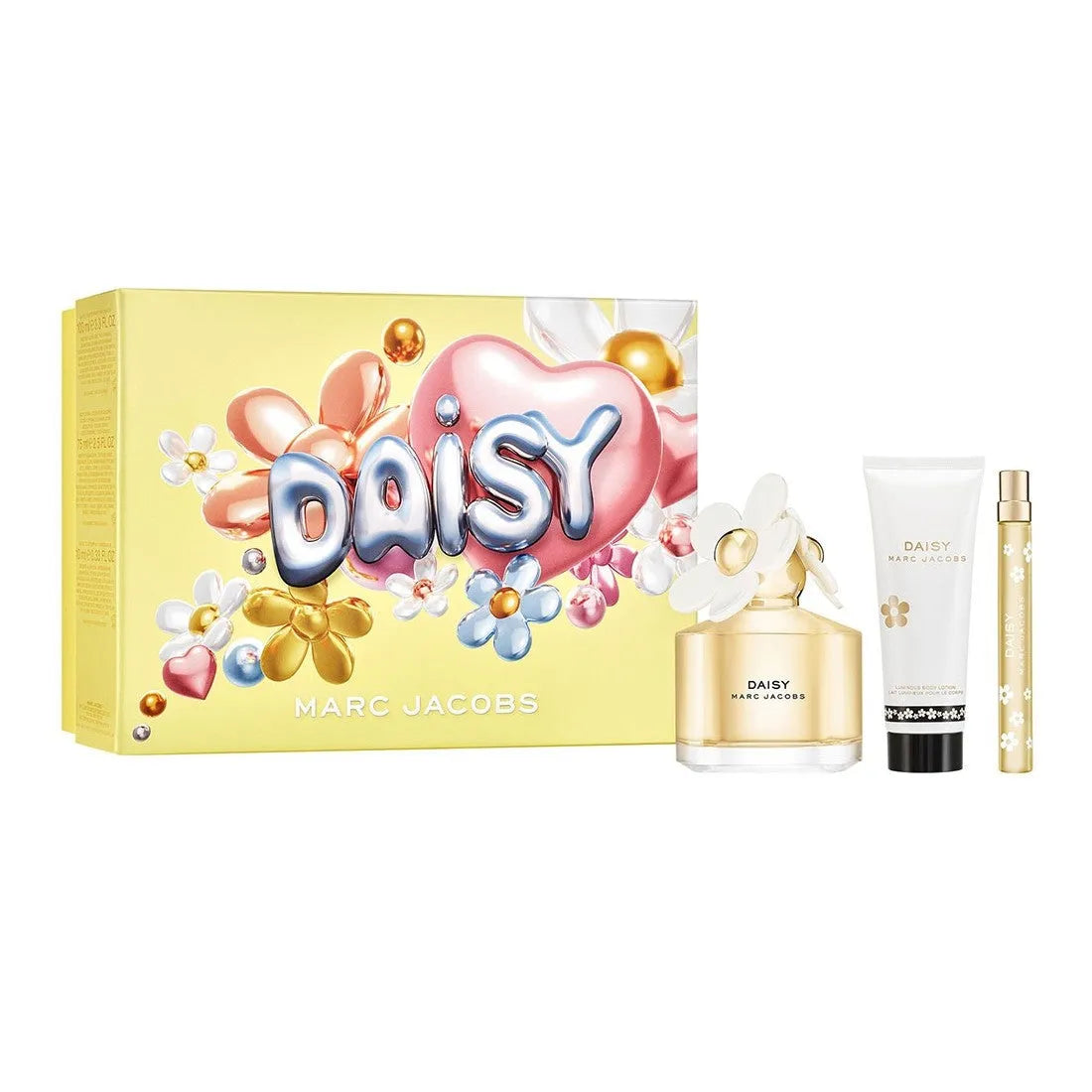Estuche Marc Jacobs Daisy EDT (W) / 3 Pc SP 100 ml; Mini SP 10 ml; BL 75 ml - 1 - Privé Perfumes Honduras