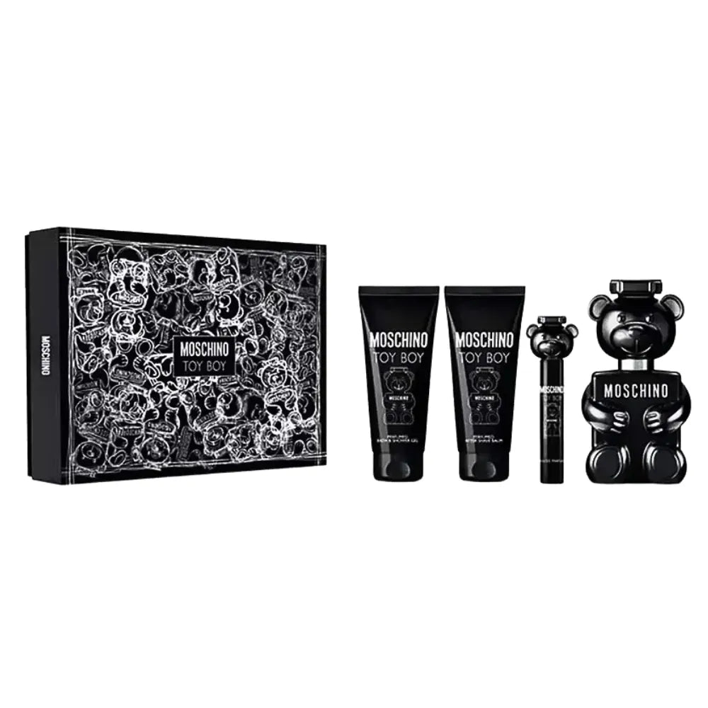 Estuche Moschino Toy Boy EDP (M) / 4 Pc SP 100 ml; AS 100 ml; SG 100 ml; Mini SP 10 ml - 1 - Privé Perfumes Honduras