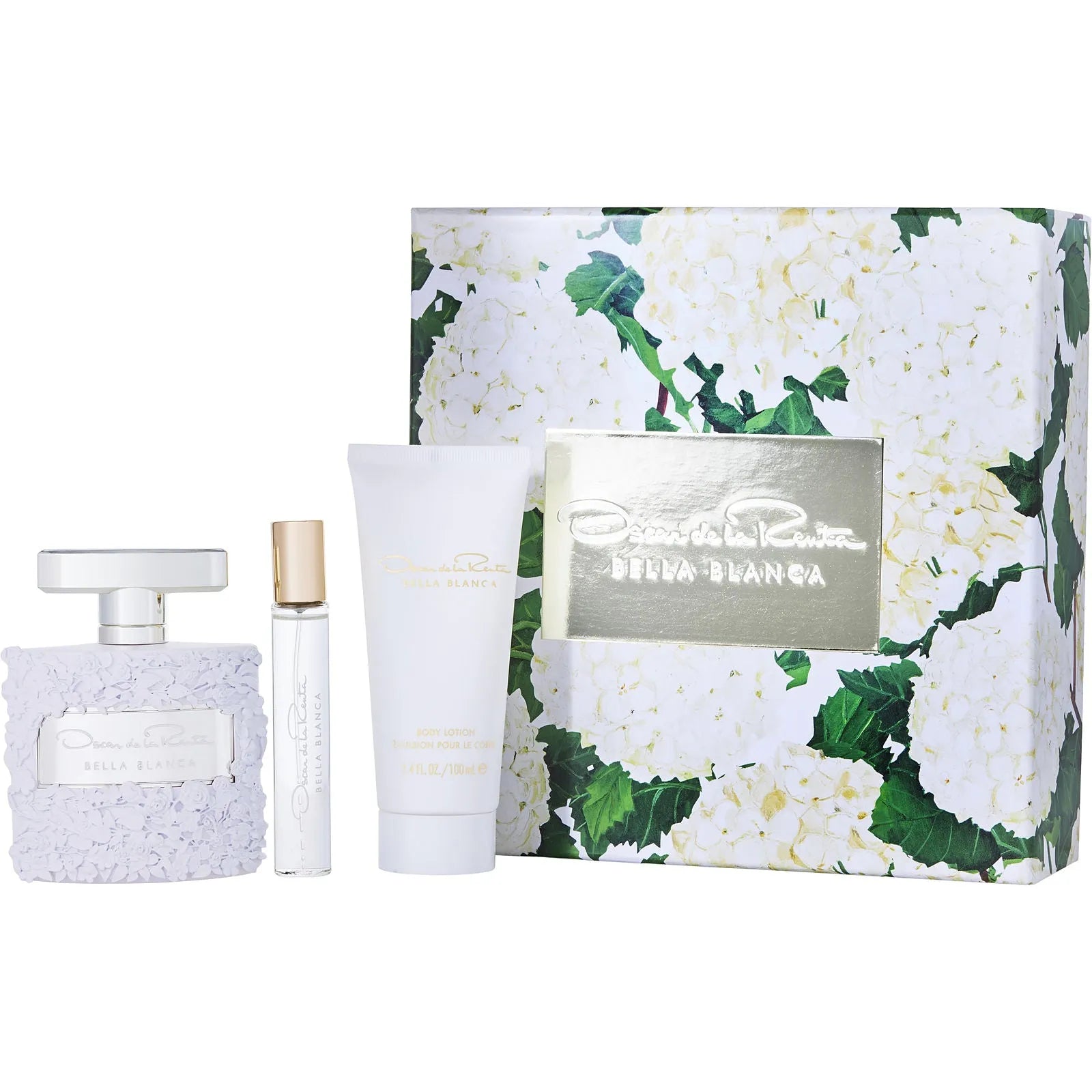 Estuche Oscar De La Renta Bella Blanca EDP (W) / 3Pc SP 100 ml; BL 100 ml; SP 15 ml - 2 - 1 - Privé Perfumes Honduras