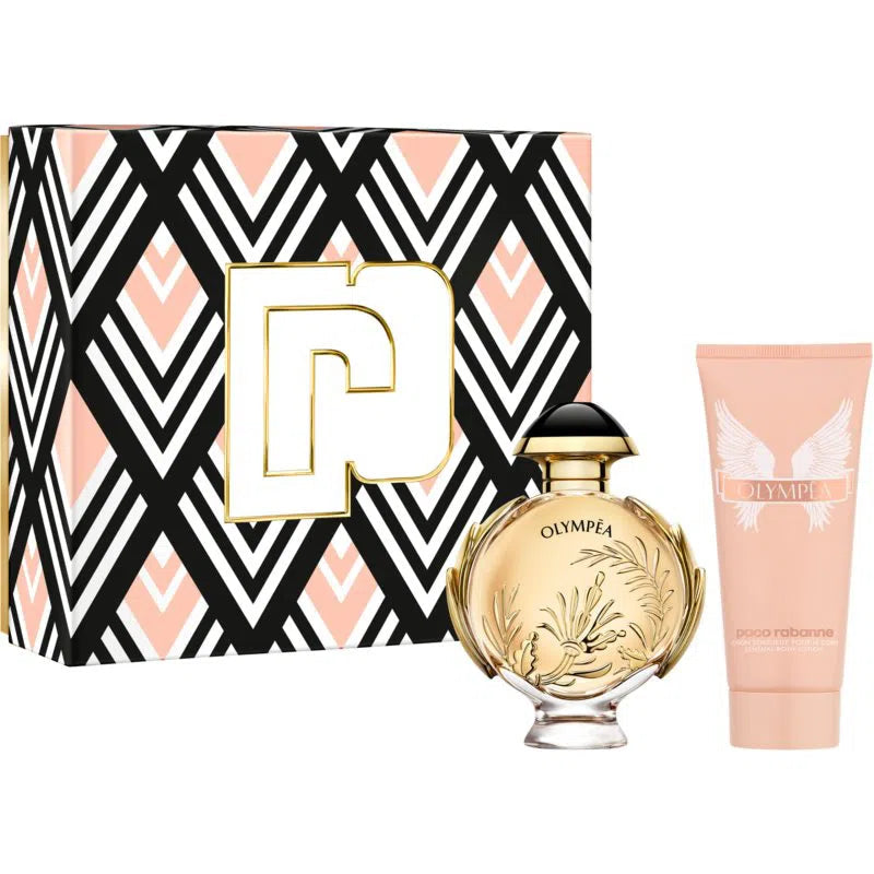 Estuche Paco Rabanne Olympea Solar Intense EDP (W) / 2 Pc SP 80 ml; BL 100 ml - 1 - Privé Perfumes Honduras