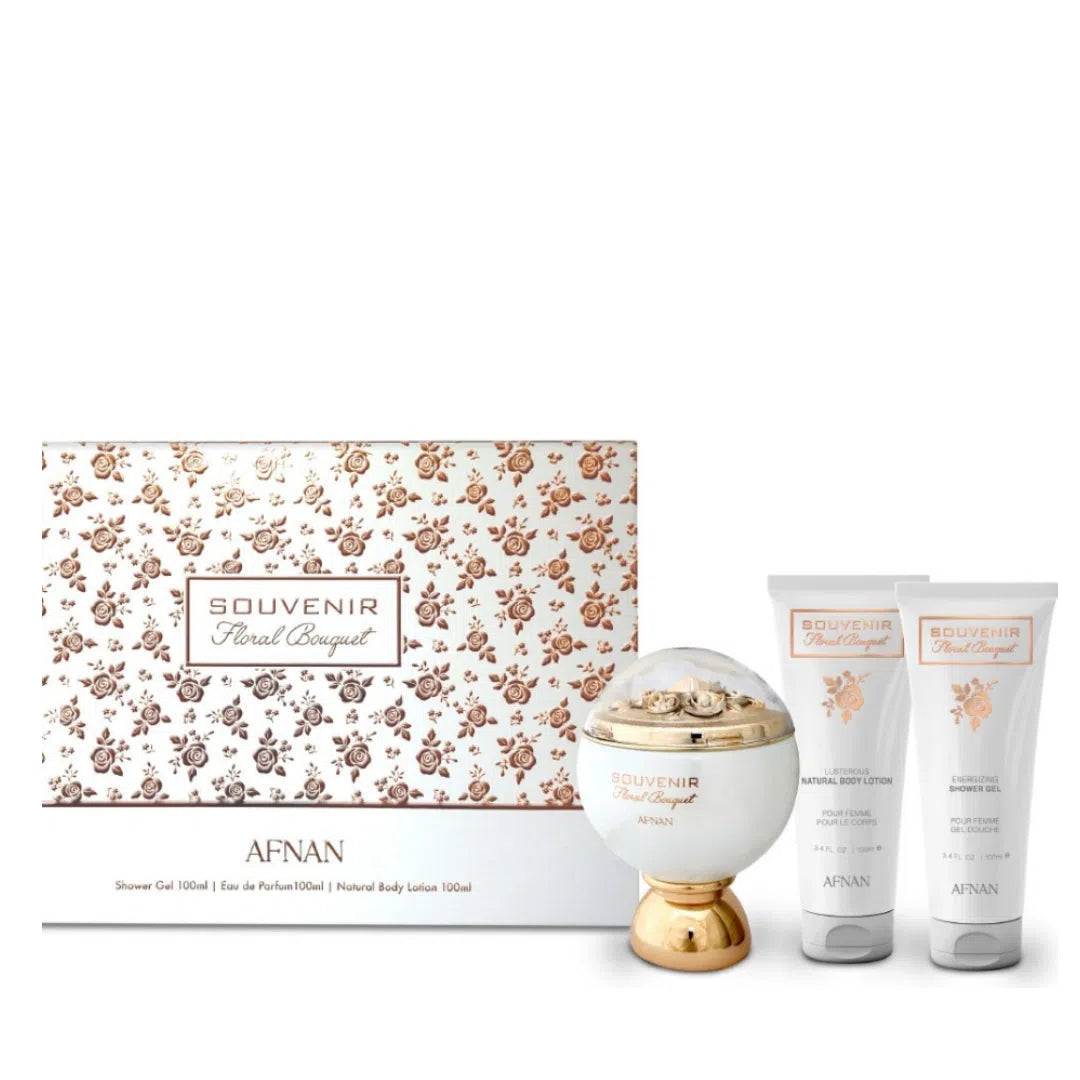 Perfume Afnan Souvenir Floral Bouquet EDP (W) / 3 Pc SP 100 ml; SG 100 ml; BL 100 ml - 2 - Privé Perfumes Honduras