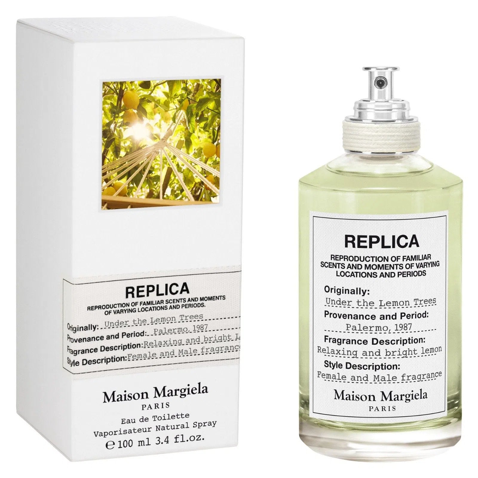 Perfume Maison Margiela Replica Under The Lemon Trees EDT (U) / 100 ml - 3614272404670- 1 - Prive Perfumes Honduras