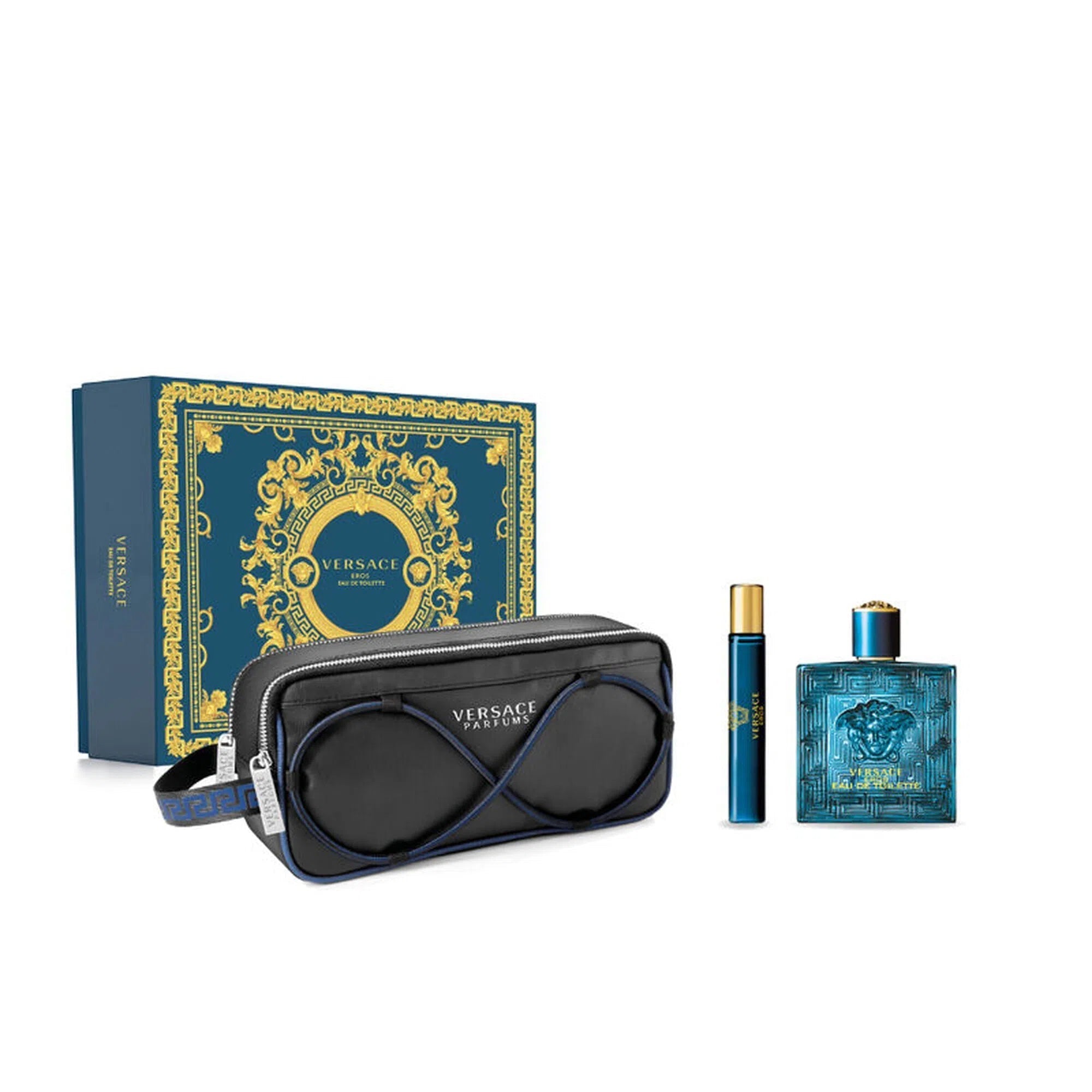 Estuche Versace Eros EDP (M) / 3 Pc SP 100 ml; SP 10 ml; Trousse - 1 - Privé Perfumes Honduras